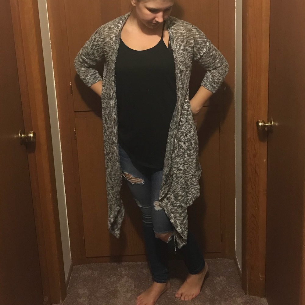Gray thin Cardigan